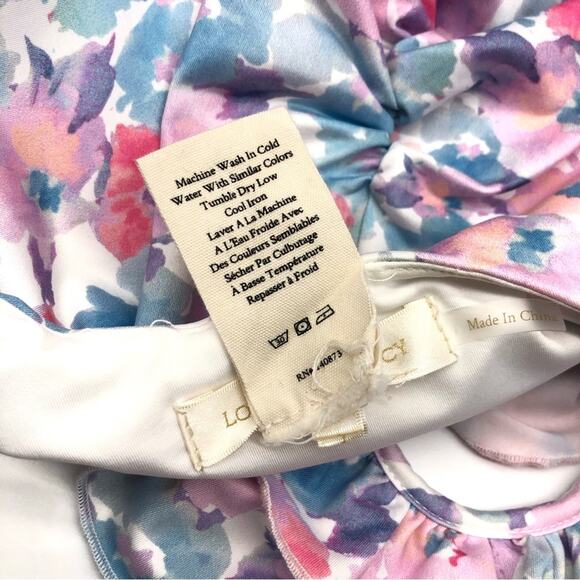LOVESHACKFANCY Tibbie One-Piece Swimsuit Watercolor Floral Pastel S - Picture 8 of 12